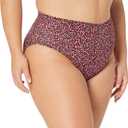 Amazon Essentials Women's High Waist Swim Bottom (Available in Plus Size) (Brick Red Leopard)