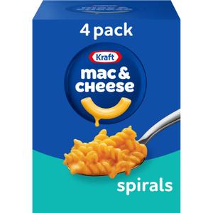 Kraft Spirals Mac and Cheese, 4 Boxes, for Easy Dinner or Dinner Sides, Original Flavor, No Artificial Flavors, Preservatives or Dyes, 5.5 oz (EXP 06/11/26)