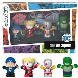 Little People Collector DC Suicide Squad Special Edition Set for Adults & Fans, 4 Figures in Display Package