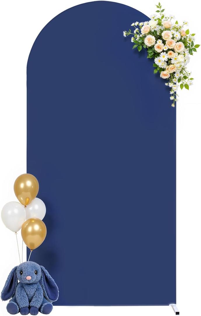 Navy Blue Arch Cover 7.2ft Navy Blue Wedding Arch Backdrop Cover for Birthday Party Balloon Arch Stand Cover Graduation Baby Shower Banquet Bridal Shower Photo Arch Covers Stretchy Backdrop Background