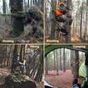 Tree Stand Straps Bow Hanger with Metal Hooks, High Loading Saddle Hunting Accessories, Gear Hanger for Hunting, Hiking, Camping with Storage Bag