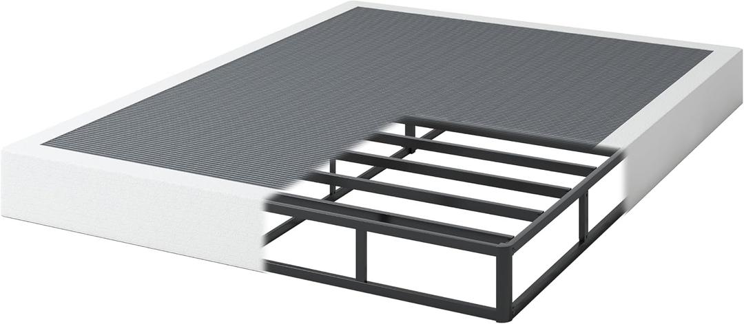 NHODIR 7 Inch Queen Box Spring-Heavy Duty 3000LBS Metal Bed Foundation, Noise-Free & Tool-Free Easy Assembly,Mattress Support Base for Queen Size Bed
