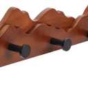 Wooden Mountain Wall Coat Rack, Brown, 23.5 Inches | Solid wood, 6 rustproof hooks, holds heavy coats, backpacks, hats, perfect for bedroom, entryway, and entrance.