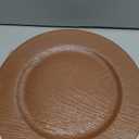 Mifoci 12 Pcs Faux Wooden Charger Plates 13 Inch Round Rustic Plastic Plates Antique Design Bulk Decorative Chargers for Dinner Tray for Wedding Dinner Table Farmhouse Party Event (Brown)