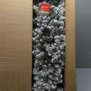 Glitzhome 2PCS 9ft Christmas Garlands with Lights, Prelit Snow Flocked Christmas Garlands for Mantle, Fireplace, Windows, Front Door, Wall, Christmas Tree, Home Office Decorations