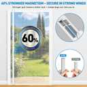 Side Opening Magnetic Screen Door, Fit Door Size 36" x 80",Screen Size 38" x 81", Reversible Left/Right Screen Door Mesh with Strong Magnet, Keep Bugs Out Let Breeze in,Pet&Kid Friendly,White