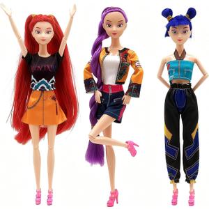Demon Hunters Toys Action Dolls Set, 11.5-inch PoseableDolls with Movable Joints, 3-Pack Collectible Model Toysfor Fans and Kids Game Gift