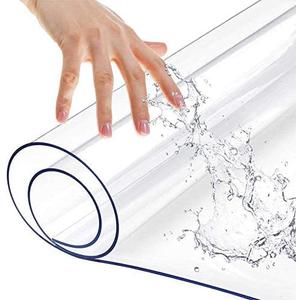 Clear PVC Table Protector - 60" Dia Plastic Furniture Screen Protector - Waterproof Wipeable Vinyl for Round Dining Coffee Table Top Cover Desk Mat Pad