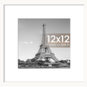 upsimples 12x12 Picture Frame, Display Pictures 8x8 with Mat or 12 x 12 Without, Wall Hanging Square Frames, Natural Style, 1 Pack