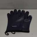 KITCHEN PERFECTION Silicone Smoker Oven Gloves - Extreme Heat Resistant BBQ Gloves - Handle Hot Food Right on Your Smoker Grill Fryer Pit | Waterproof Oven Mitts | Superior Value Set + 3 Bonuses (One Size Fits Most, Royal Blue)