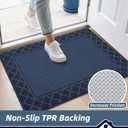 BEQHAUSE Door Mat Indoor Entrance Dirt Trapper Rugs for Entryway Non Slip Welcome Mat Absorbent Floor Mat Low Profile Washable Front Doormat for Dirty Paws, 36" x 60", Navy Blue