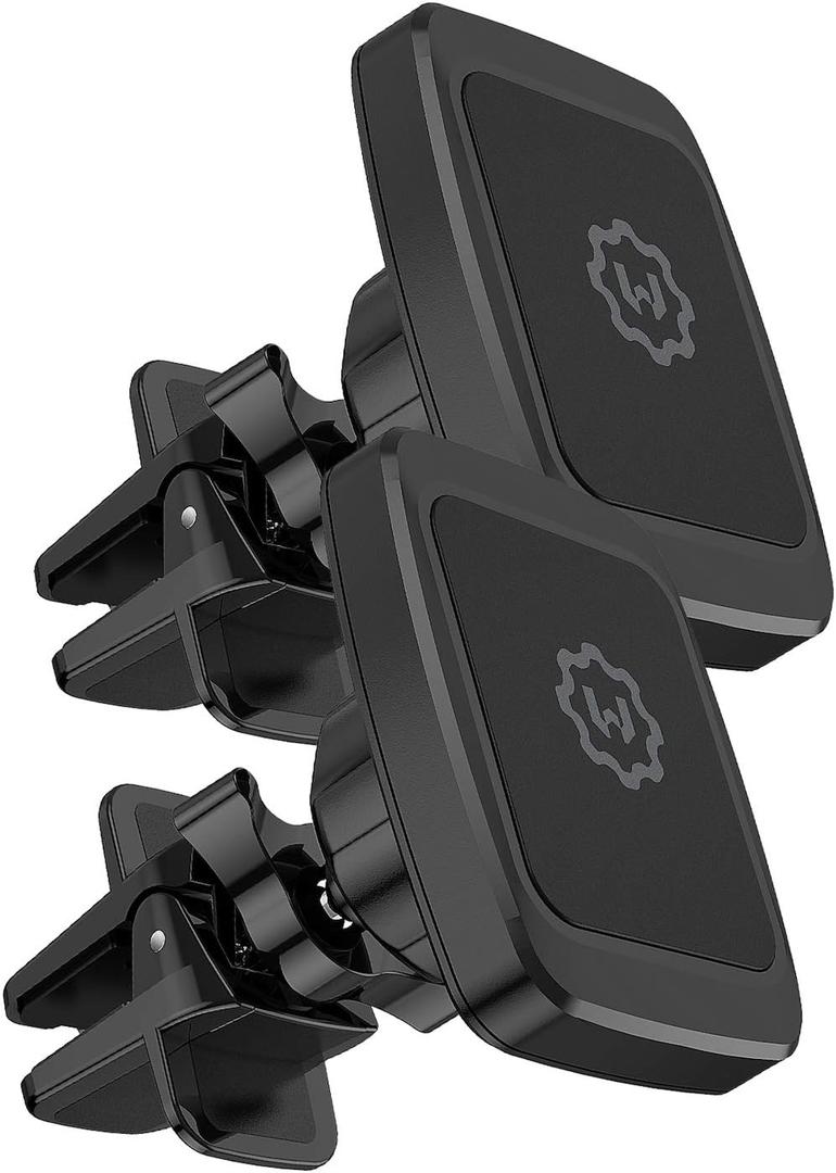 WixGear Magnetic Phone Car Mount, [2 Pack] Air Vent Car Phone Mount Holder, Phone Holder for Car with Twist-Lock Base, Compatible with All Smartphones