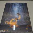 2 x OTOSTAR Jesus and Lamb Canvas Wall Art Jesus Running After Lost Lamb Wall Art Canvas Prints for Prayer Room Baptism Serenity Prayer Church Decor - 12 x 16 Inch