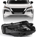 Huray LED Headlight Assembly Fit for Nissan Rogue SL/SV 2021 2022 2023 RH Projector Headlamp Replacement OE Style Right Passenger Side (Black Housing)