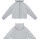 THE GYM PEOPLE Women's Full-Zip Up Hoodies Jacket Fleece Workout Crop Tops Sweatshirts with Pockets Thumb Hole (S)