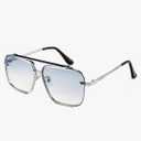 FEISEDY Sunglasses, Fashion Square Pilot Sunglasses, Vintage Metal Gradient Glasses for Men and Women, B4104