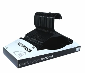 Merrick Medium Plastic Tubular Hangers - Black