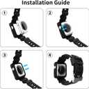 ExoGuard Designed for Apple Watch Bands 42mm 44mm Series with Case, Sports Style Replacement Band Strap Shockproof with Bumper Case fits iWatch Series 7/6/5/4/3/2/1/SE - Black