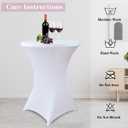 HAORUI 10 Pack Spandex Cocktail Table Covers, Fitted Round Highboy Stretch Table Cloths for Party, Bar, Wedding, Birthday, Banquet (White, Fit for 30-32" Diameter x 42" Height Tables)