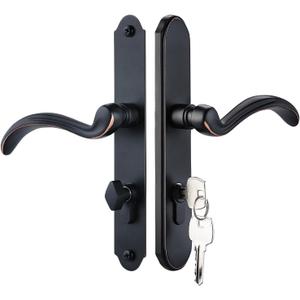 MaxxGeek Storm Door Handle Accessory Set fit Pella Storm Door Handle Replacement Part, with Key and Lock Cylinder, Mortise Lock Not Included (Oil-Rubbed Bronze)