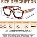 REAVEE 3 Pack Thick Frame Reading Glasses for Women Men, Oversized Fashion Blue Light Blocking Readers Spring Hinge