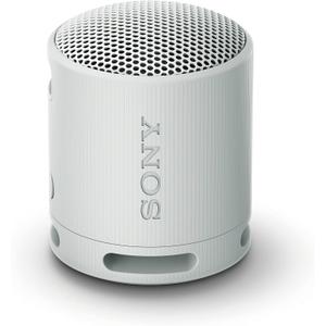 Sony SRS-XB100 Wireless Bluetooth Portable Lightweight Super-Compact Travel Speaker, Durable IP67 Waterproof & Dustproof Shower Speaker, 16 Hr Battery, Versatile Strap, Hands-free Calling, Light Gray