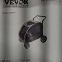 VEVOR Pet Stroller, 4 Wheels Dog Carrier with Brakes, 160lbs Weight Capacity, Portable Puppy Travel Strollers with Breathable Mesh Windows & Height-Adjustable, for Cats & Dogs