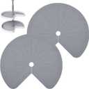 2 PCS 28" Lazy Susan Shelf Liner, Jaxbo Silicone Lazy Susan Liner for Dual Tier Pie Cut Organizer,Non-Slip Thermal Protection Mat (Gray)