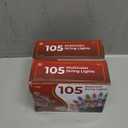 Warm Multi Color Christmas Lights  20 ft String of 105 Incandescent Mini Bulbs Multifunctional Lighting Modes, for Decorative, Bedroom, Outdoor, Xmas Twinkle Tree Lights with Green Wire Total 21.6 ft 2 PACK