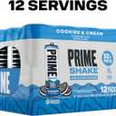 PRIME Protein Shake, Cookies & Cream, 32g Protein for Muscle Support & Recovery, Ultra-Filtered Milk, Lactose Free, Low Sugar, Low Calorie, Ready to Drink, 11 fl oz, 12 Pack (EXP 12/18/26)