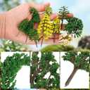 Jiebor 55pcs Miniature Model Trees Artificial Fake Trees Diorama Materials Supplies for Train Landscape Scenery Building Fairy Garden Accessories Kit Architecture DIY Crafts