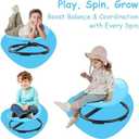 Kids Spinning Sensory Chair - Round Swivel Chair Seat for Balance, Coordination - Sensory Therapy Stool for Kids with Autism & ADHD - Active Indoor Play Chair for Home & Classroom (Blue)