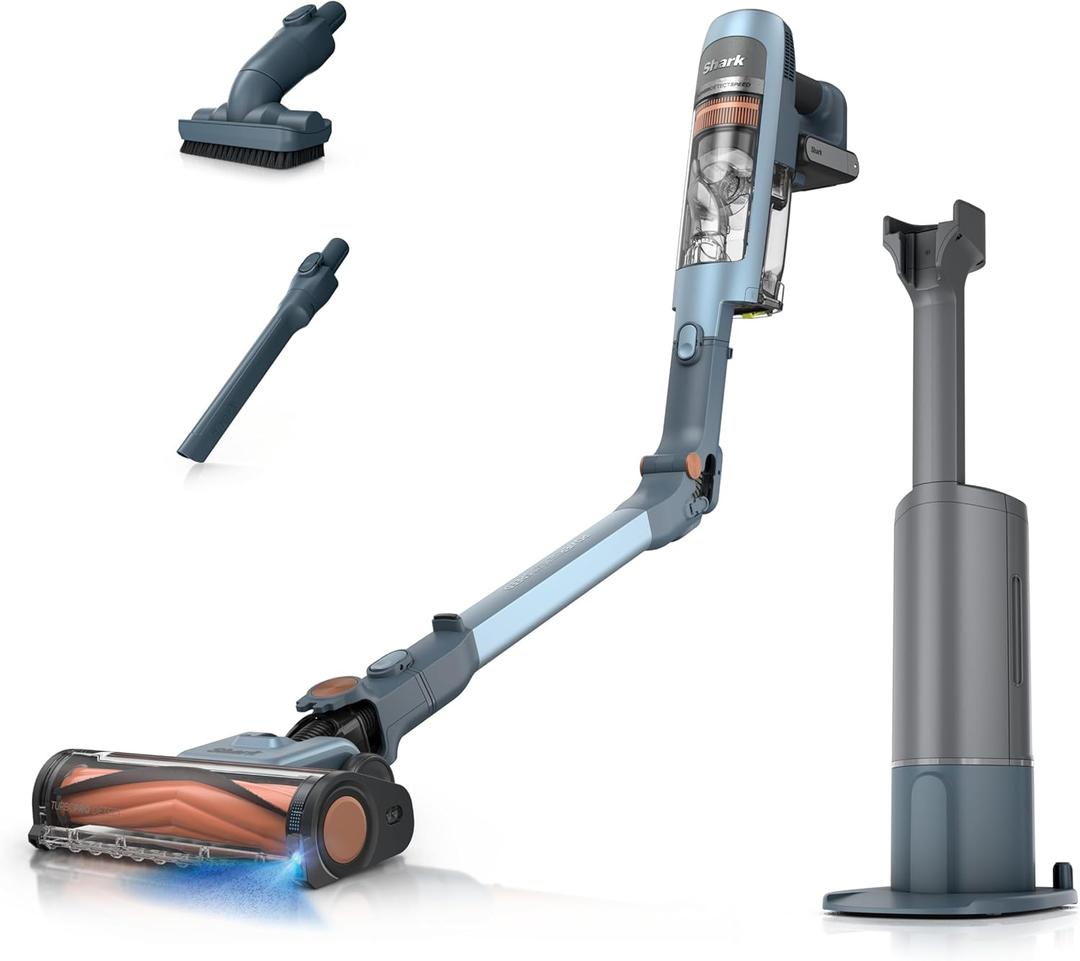 Shark PowerDetect Speed Clean & Empty | Cordless Stick Vacuum Cleaner with Auto-Empty | Lightweight & Rechargeable Handheld Vacuum | Carpet, Hard Floors & Pet Hair | 60-Min Runtime | Ice Blue | IA3241