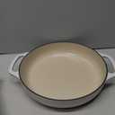 Lodge 3.6 Quart Enameled Cast Iron Oval Casserole With Lid Dual Handles  Oven Safe up to 500 F or on Stovetop - Use to Marinate, Cook, Bake, Refrigerate and Serve  Oyster White