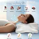 VYLEE Cervical Neck Pillow, Memory Foam Contour Pillow (Grey), Standard