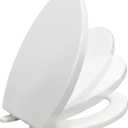 CYRRET Elongated Toilet Seat Slow Close, Easy to Install and Clean, Durable Plastic, White, Replacement Toilet Seats, Fits Standard Elongated, Obling or Oval Toilets