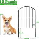 OUSHENG Decorative Garden Fence Fencing 10 Panels, 10ft (L) x 24in (H) Rustproof Metal Wire Border Animal Barrier for Dog, Flower Edging for Yard Landscape Patio Outdoor Decor, Arched