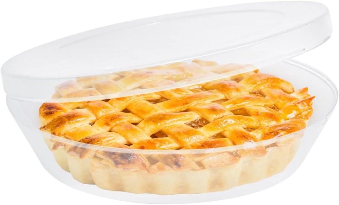 Pie Carrier with Airtight Lid - BPA Free Pie Storage Container with Cover - Transport Keeper for Most Bakery - Plastic Pie Dish Holder (Standard - No Handles)
