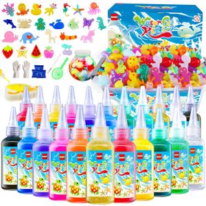QANIY Magic Water Elf Toy Kit for Kids with 20 Gels and 24 Molds, Aqua Fairy,Fun DIY Craft Kit, Squishy Maker, Magic Water Art Kit Favors, Kids Christmas Gifts Crafts Ages 4-8