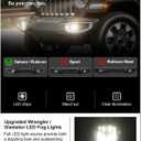 Kiwi Master OEM Style LED Fog Lights for Jeep Gladiator 2018-2026 Jeep Wrangler JL (Not fits JL Sport Bumper), OEM Replacement 82215163, Waterproof Bumper Lamps Assembly Kit, Pair