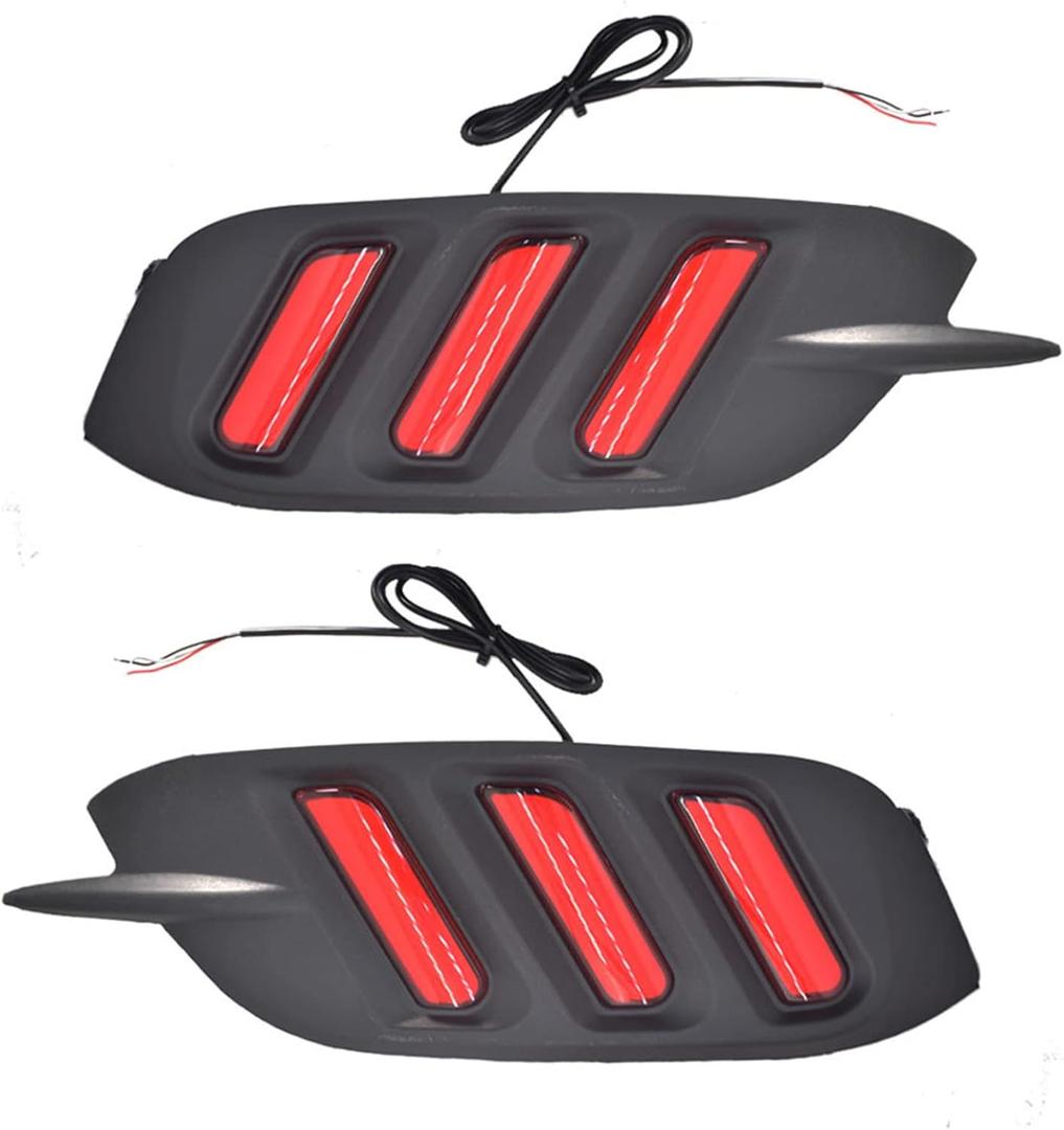 labwork Red Rear Bumper Brake Light Bumper Reflector Lamps Replacement for Civic 2016-2020 Function as Tail Brake and Rear Fog Lights