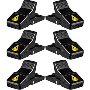 Feeke Rat Trap, Large Mouse Traps, Mouse Traps Indoor for Home, Instant Kill Traps for Mouse Rat Chipmunk, Quick Set Up and Reusable - 4 Pack, Black