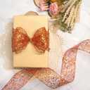 CT CRAFT LLC Sparkling Glitter Mesh Wired Ribbon 4" x 10 Yards Bronze Orange for Christmas Home Decor Bow Gift Wrapping DIY Crafts Wreath