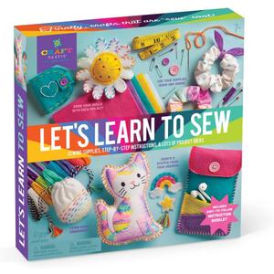 Craft-Tastic Lets Learn to Sew  Mini Sewing Kit, Arts and Crafts, Art Supplies, Embroidery Kit for Beginners, Includes Sewing Supplies, Easy-to-Follow Instructions, Arts & Crafts, Ages 7+