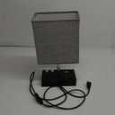 Kakanuo Fully Dimmable Nightstand Lamp for Bedroom with USB C Ports, Grey Small Bedside Table Lamp with Charging Outlets and Phone Stands, Wooden Desk Lamp for Living Room, LED Bulb Included