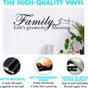 Motivational Home Wall Decals for Bedroom: Inspirational Family Quotes Vinyl Art Wall Stickers for Living Room Kitchen Apartment Bathroom - Family Life's Greatest Blessing 45" X 12.6"