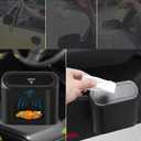 Car Trash Can Bin with Lid - Universal Vehicle Mini Leakproof Garbage Can Bin with 20pcs Trash Bags Can Organizer Storage for Front Back Seat Accessories for Auto Office Bedroom Home(Black)