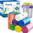 2.6 Gallon 350pcs Multicolr small Trash Bags Strong Garbage Bags, Bathroom mini Trash Can Bin Liners, Plastic Bags for home office, waste basket liner, fit 10 Liter,2,2.6,3GalMulticolr 350
