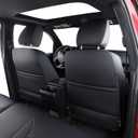 LUCKYMAN CLUB Tacoma Full-Set Seat Covers P04-HY-24, Fit Tacoma 2024 2025 2026 Double/Crew Cab, with Water Resistant Faux Leather (Full Set, Black-Red)