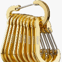 Booms Fishing CC5 Multi-Use Carabiner Clips, 10 Pack 2.7" Small Caribeener Clips, Mini Keychain Caribeaner Clip, Aluminum D Ring Carabiners, Assorted Colors